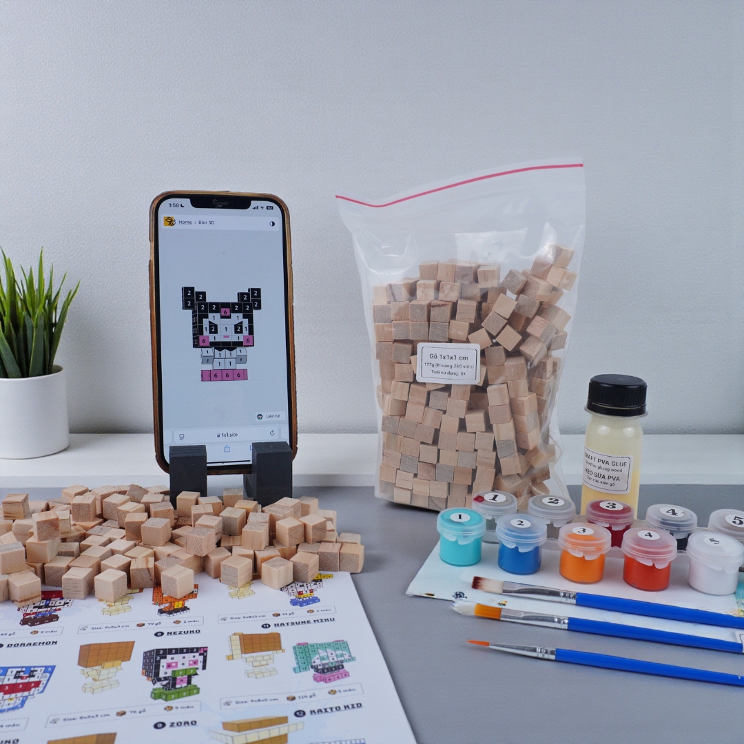 p8 - Kit Tự Làm 6 Mô Hình Anime Thu Nhỏ 1cm (B1)