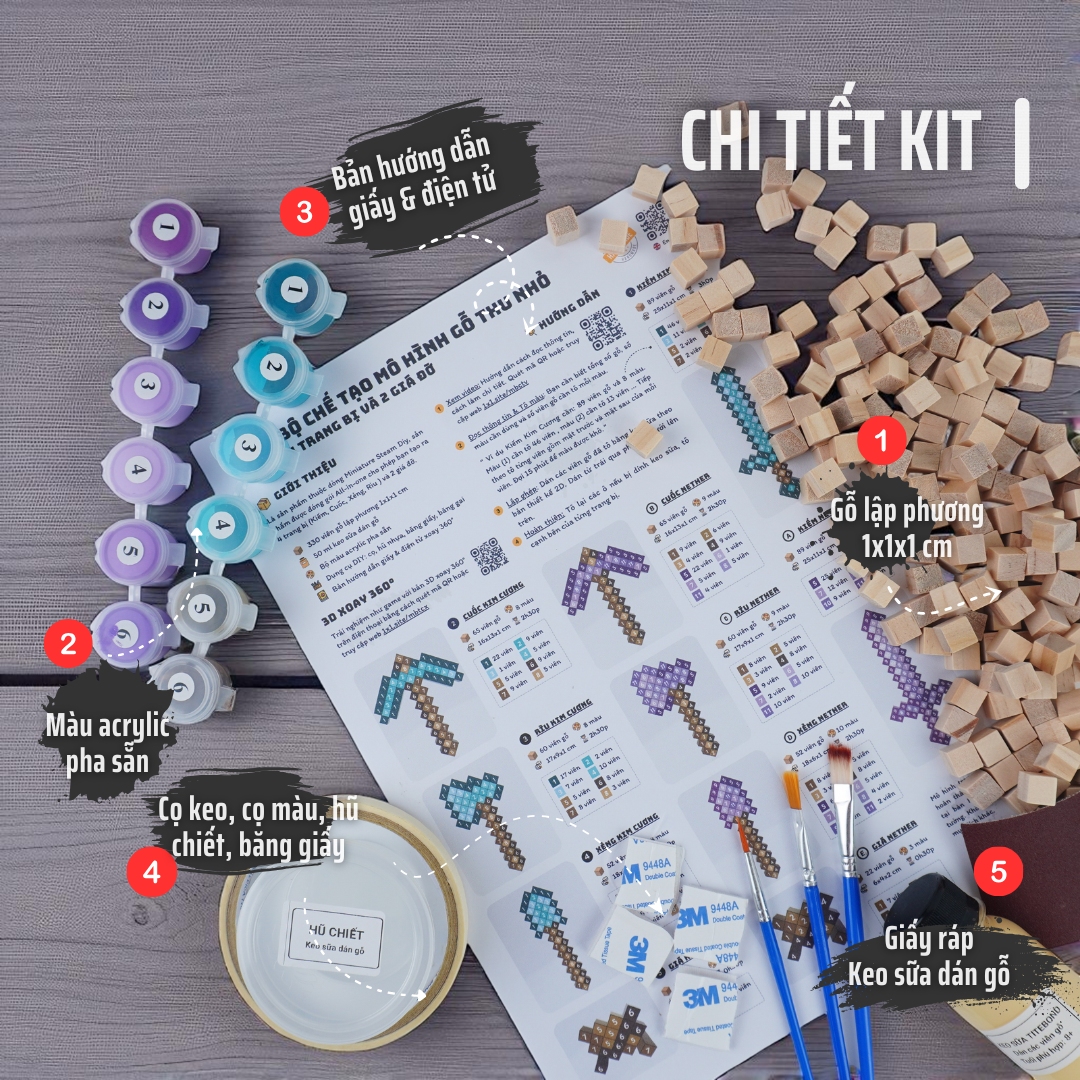 Bộ Chế Tạo 4 Trang Bị Minecraft Kim Cương (Thu Nhỏ)
