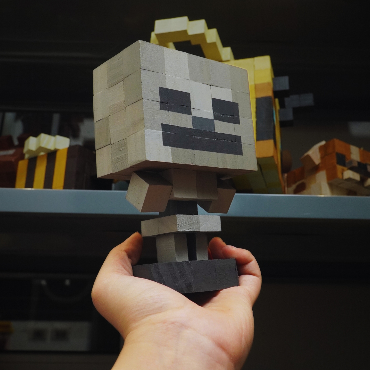 Mô Hình Gỗ Minecraft Skeleton (size s)