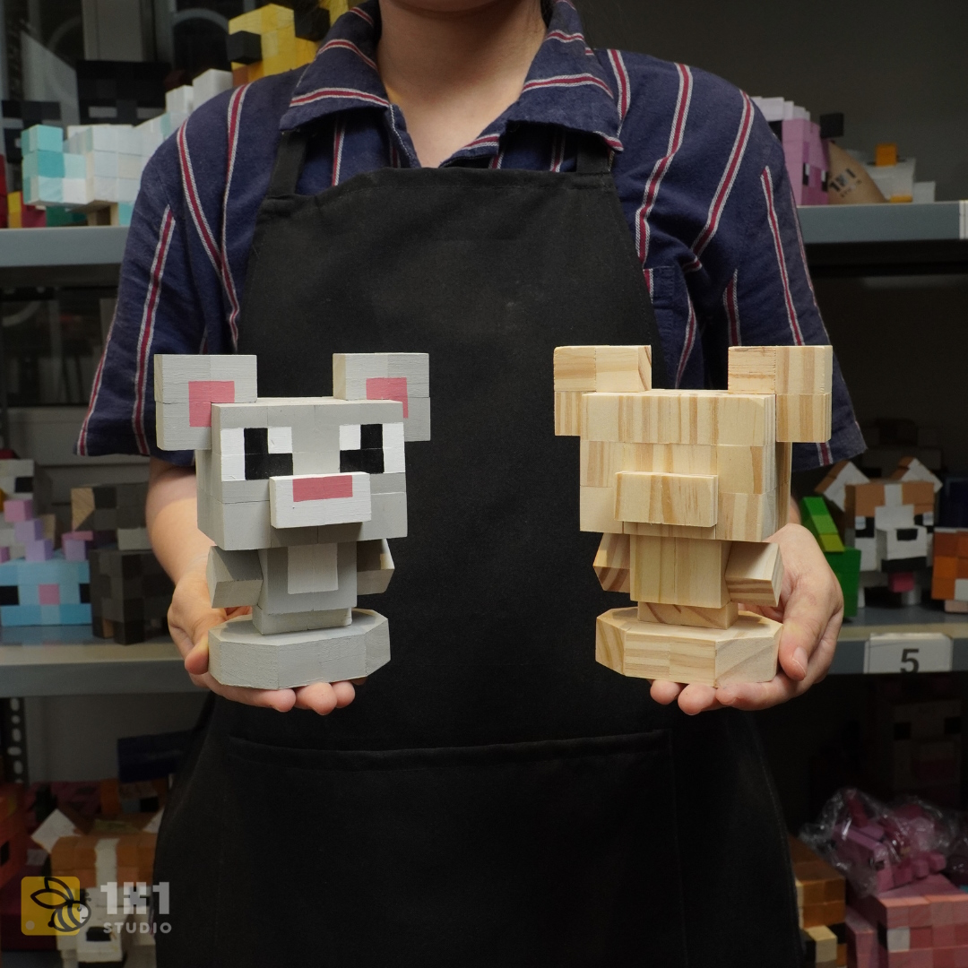 Mô Hình Gỗ 12 Con Giáp Tí (Chuột)