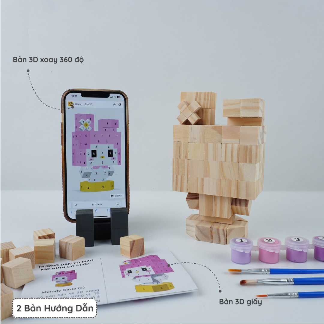(DIY) Kit Tô Màu Melody Sanrio (size s)