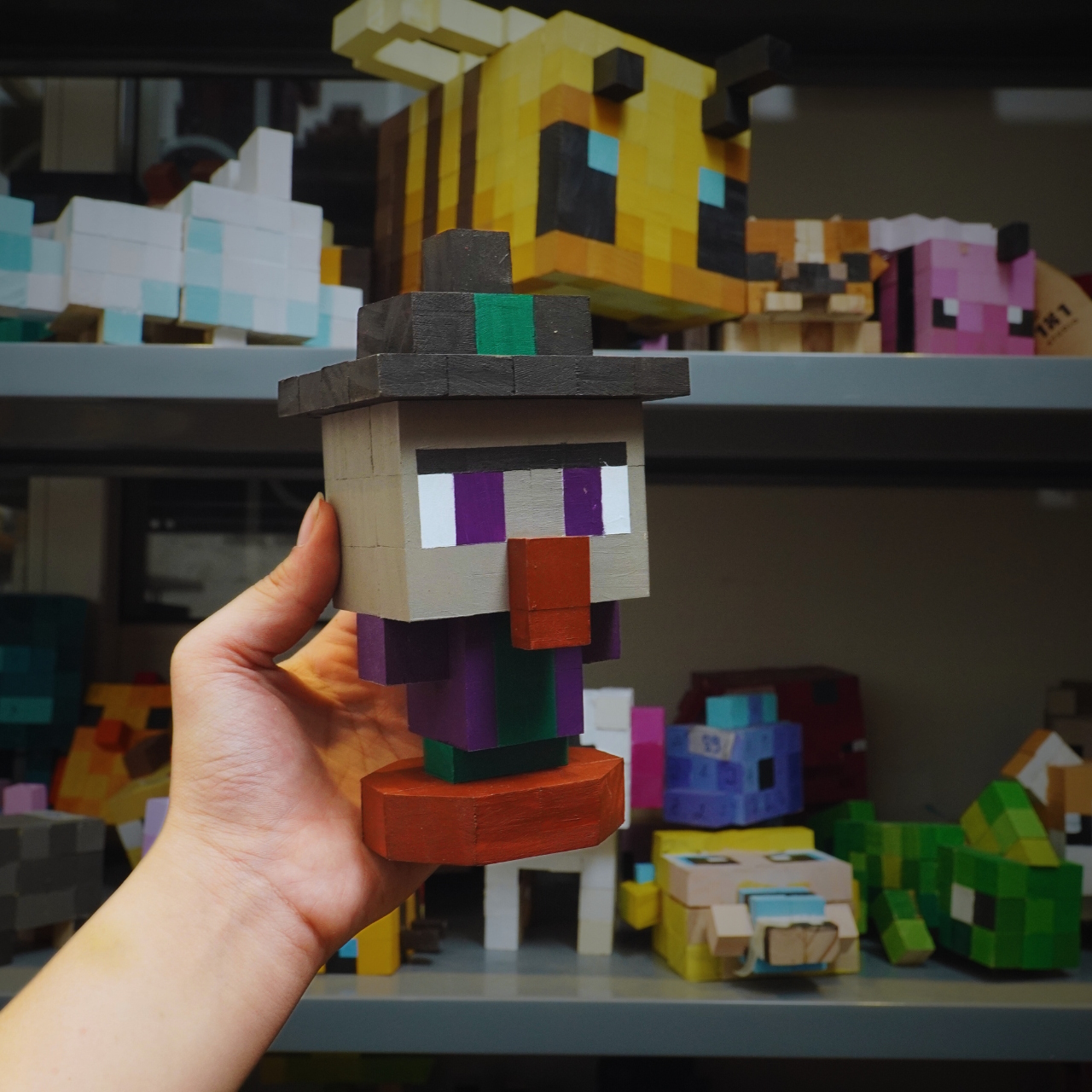 Mô Hình Gỗ Minecraft Witch (size s)