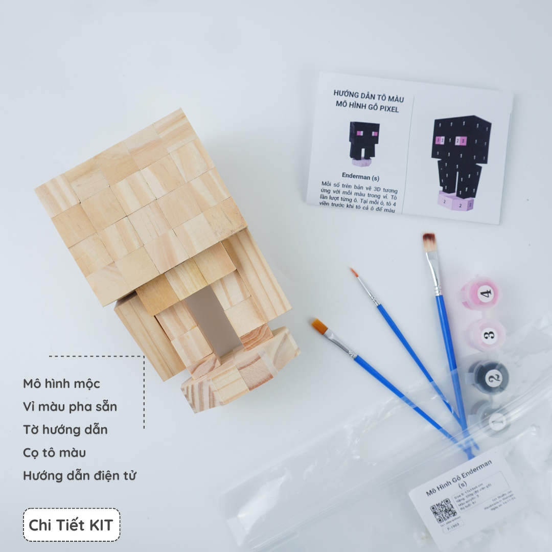 (DIY) Kit Tô Màu Minecraft Enderman (size s)