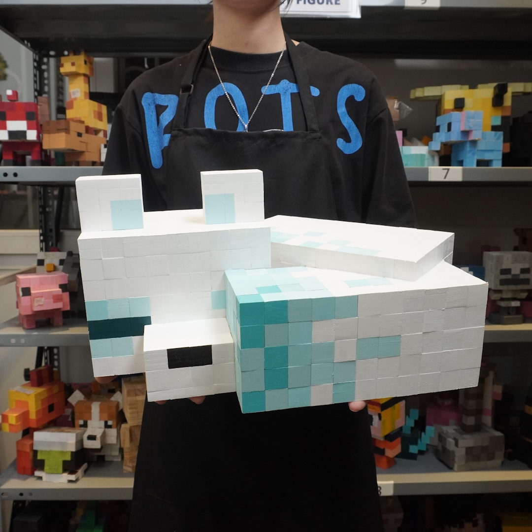 Mô Hình Gỗ Minecraft Cáo Tuyết (size XL)