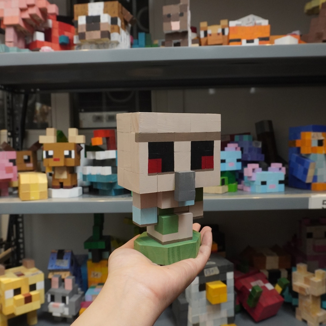 Mô Hình Gỗ Minecraft Golem (size s)