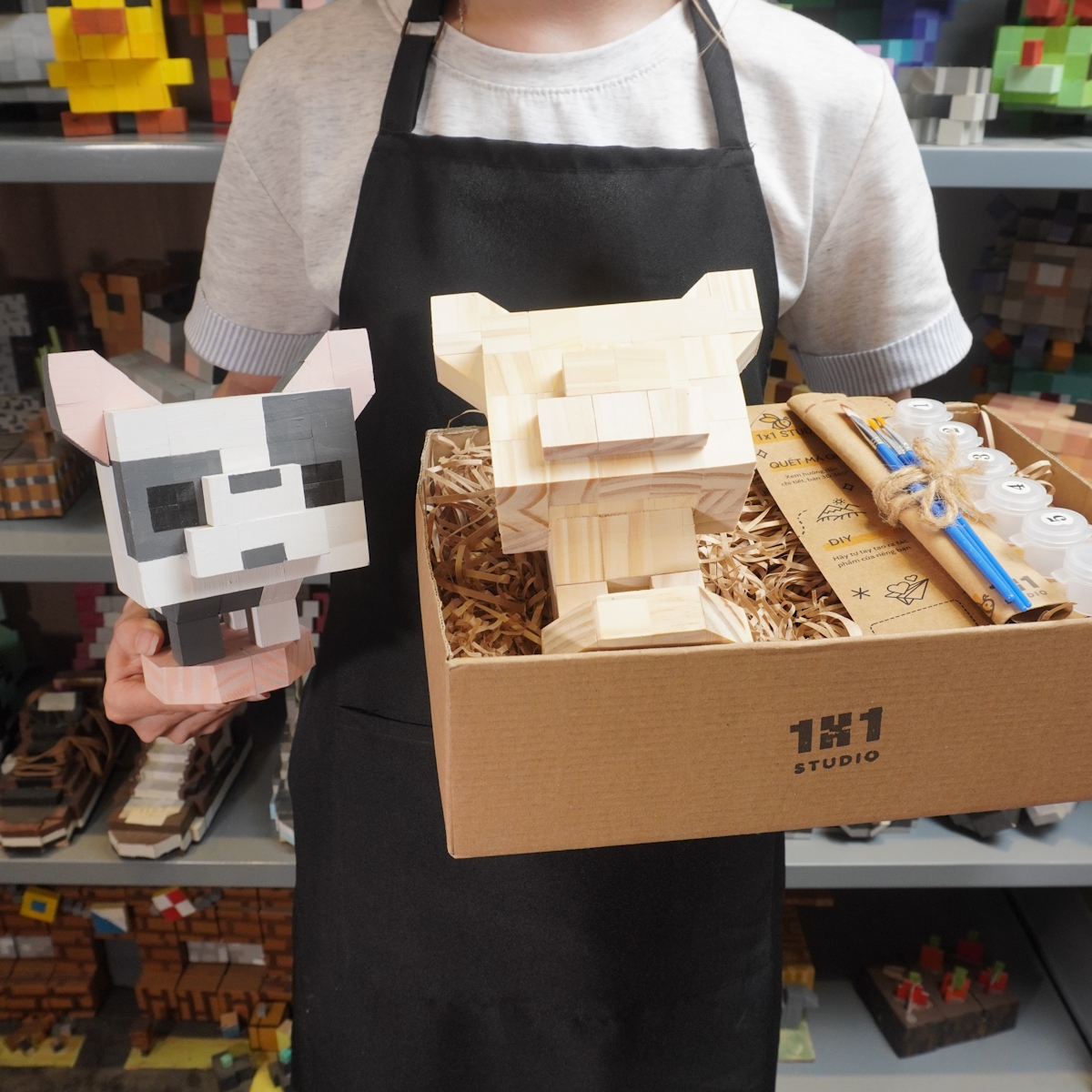 p0. (DIY) Kit Tô Màu Mô Hình Chó Bull Pháp