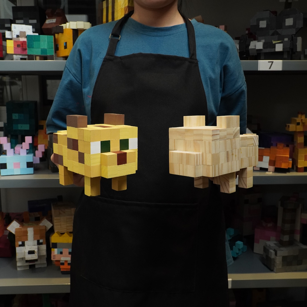 Mô Hình Gỗ Minecraft Ocelot (Art Toy)