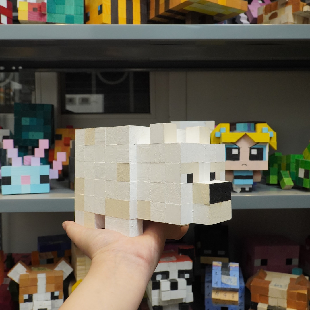 Mô Hình Gỗ Gấu Trắng (Art Toy)