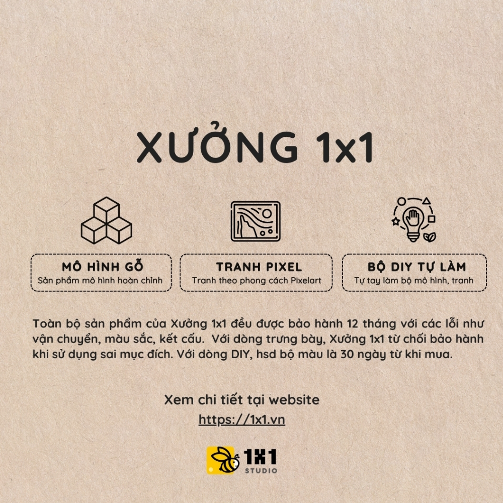 Mô Hình Gỗ Minecraft Bee (size s)