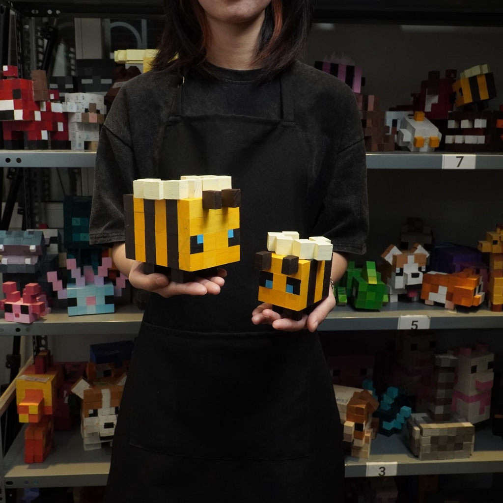 Mô Hình Gỗ Minecraft Bee (size s)