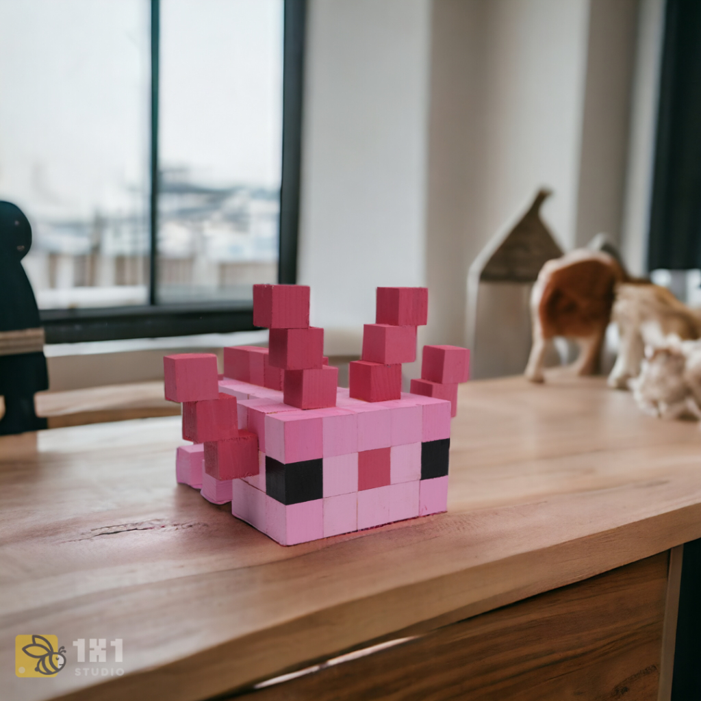 Bộ DIY Tô Màu Mô Hình Kỳ Nhông Axolotl Minecraft