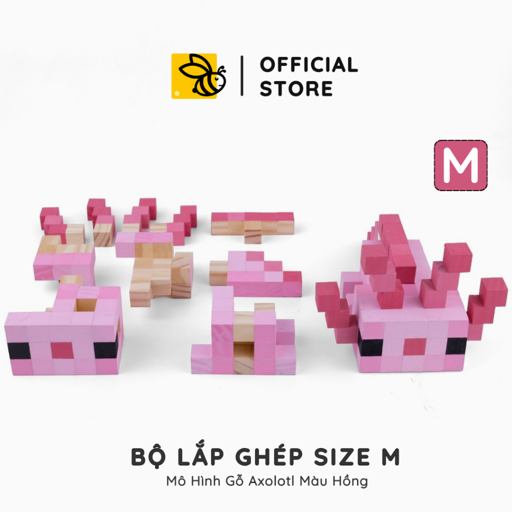 Bộ DIY Tô Màu Mô Hình Kỳ Nhông Axolotl Minecraft