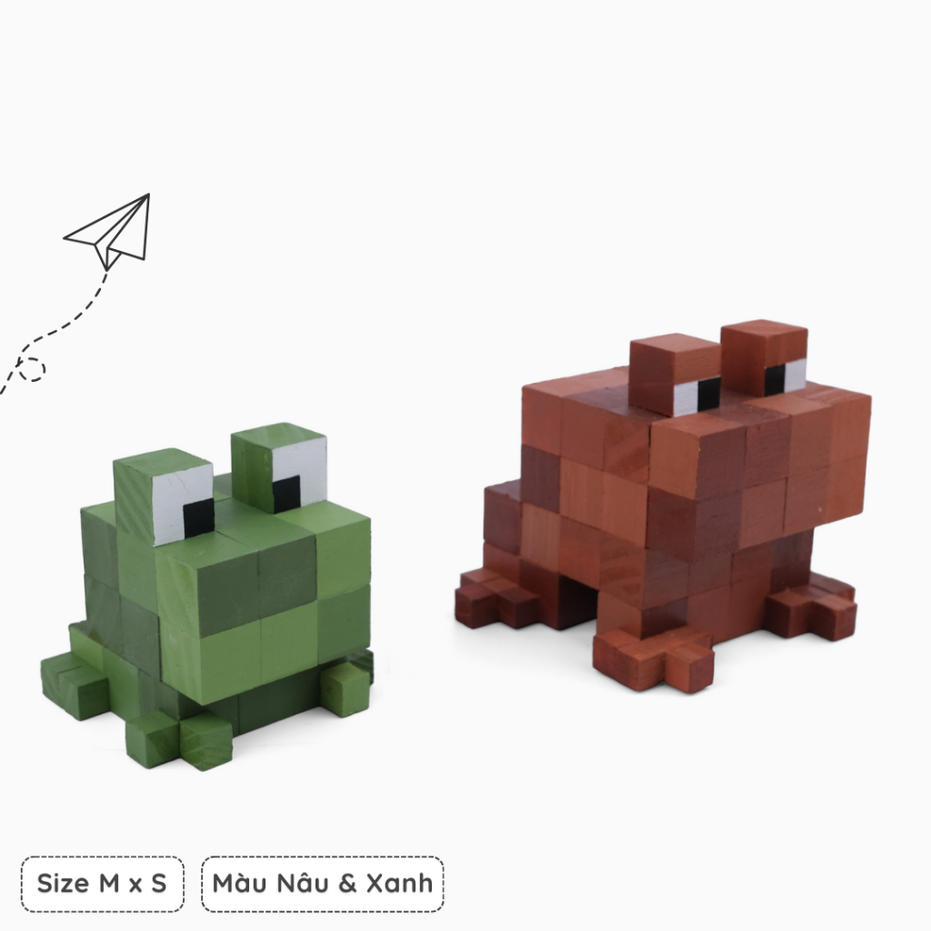 Mô Hình Gỗ Ếch Minecraft Frog