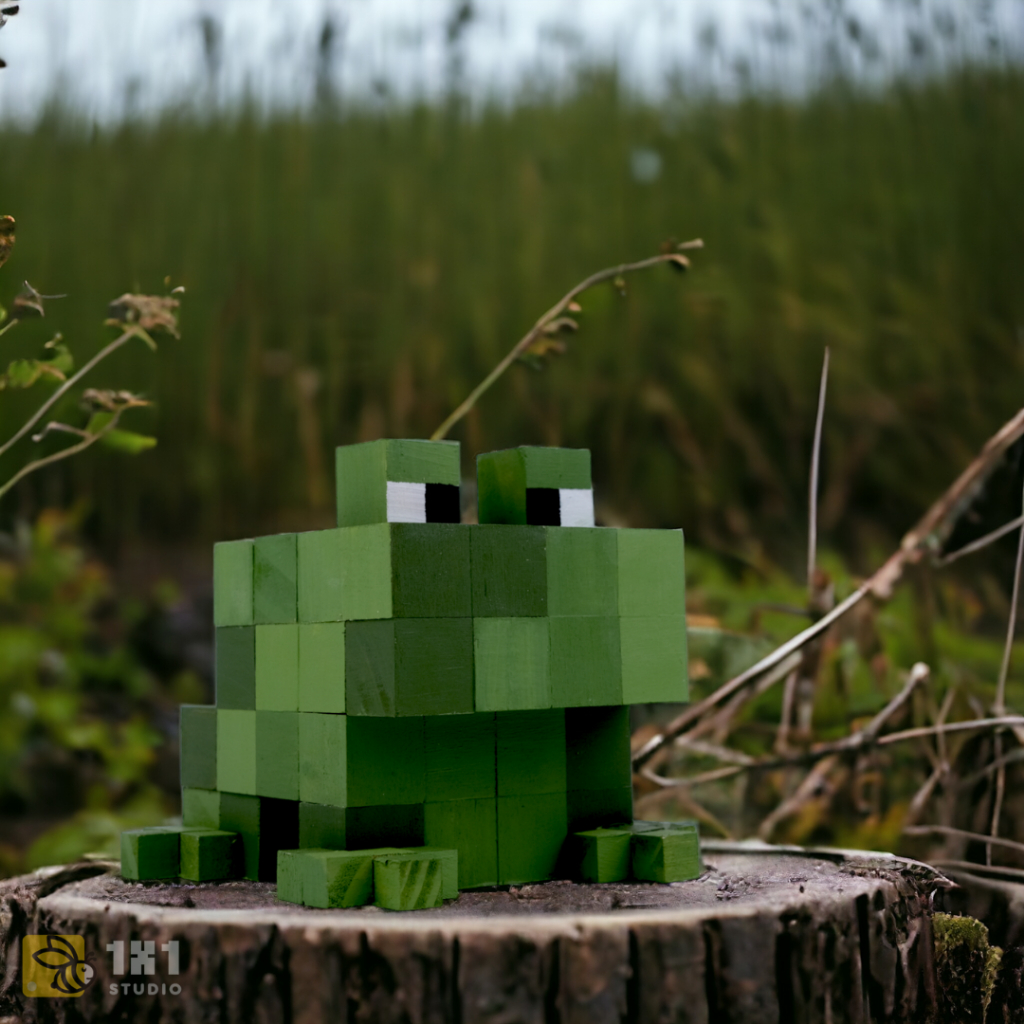 Mô Hình Gỗ Ếch Minecraft Frog