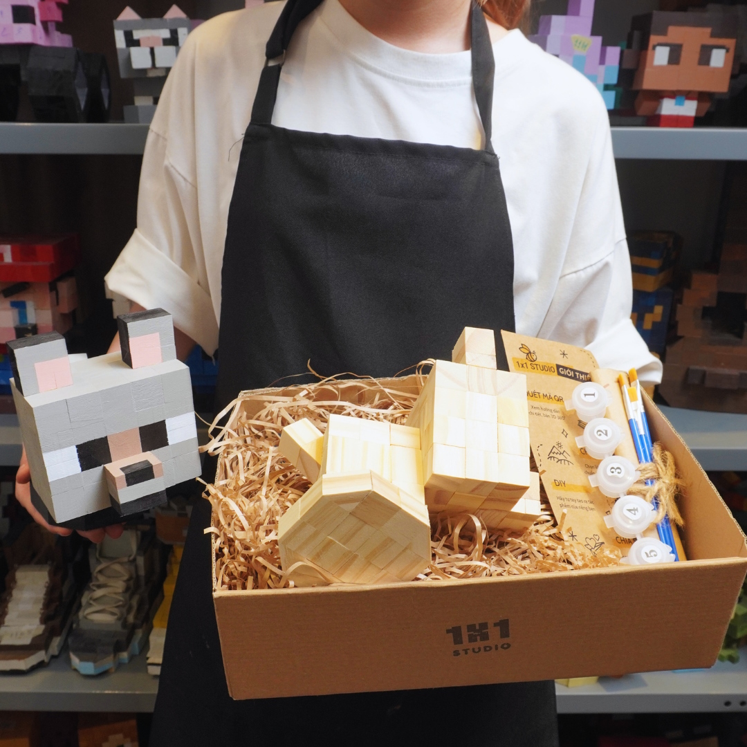 (DIY) Kit Tô Màu Minecraft Wolf (Chó Sói)