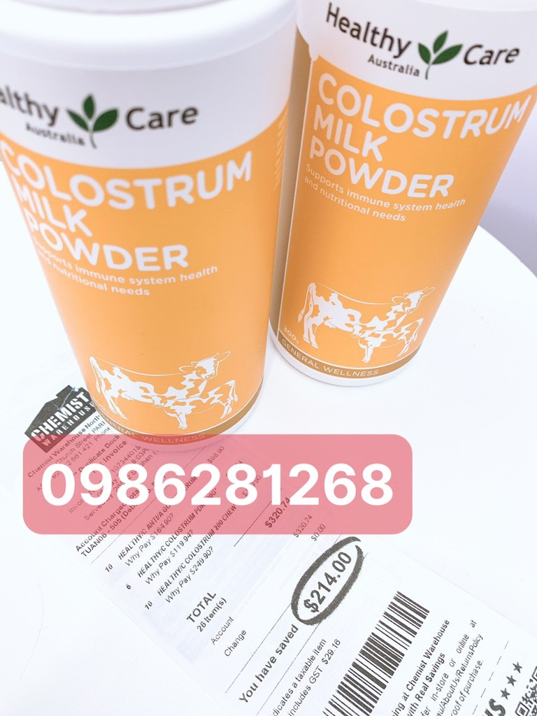 Sữa Non Healthy Care - Colostrum Milk Powder 300gr của Úc chính hãng