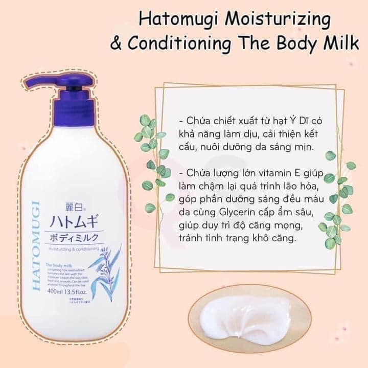 Sữa dưỡng thể ý dĩ Hatomugi 400ml của Nhật Bản