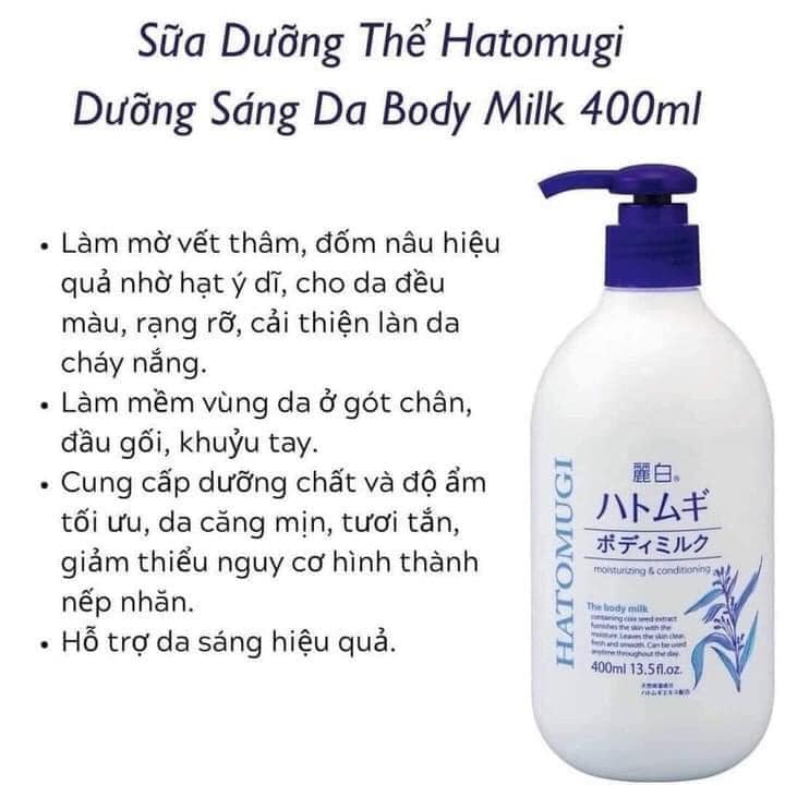 Sữa dưỡng thể ý dĩ Hatomugi 400ml của Nhật Bản