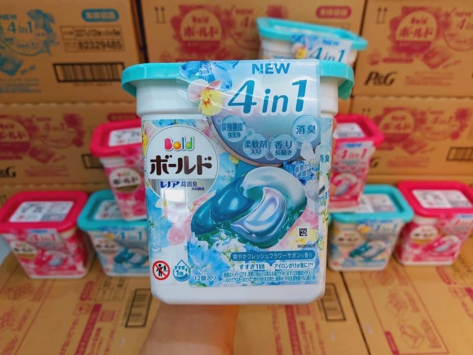 Viên giặt xả quần áo bold gelball 4D 17v 31v 39v Nhật Bản
