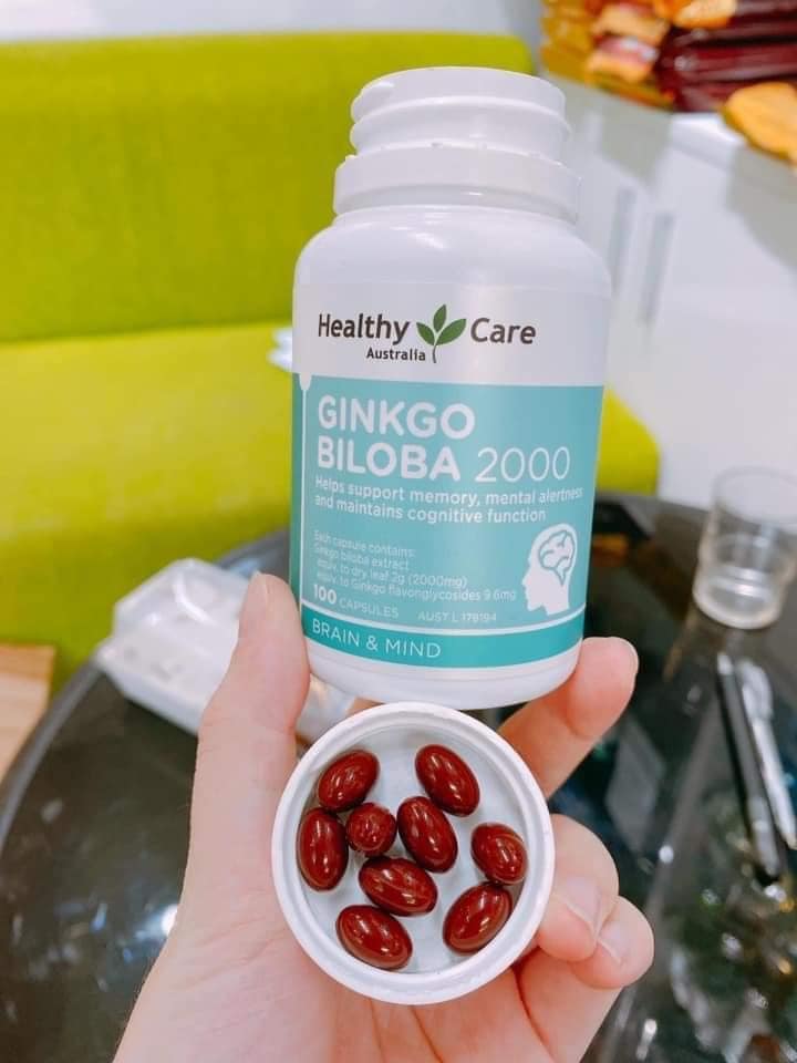 Viên Uống Ginkgo Biloba Healthy Care Úc 2000mg lọ 100 viên
