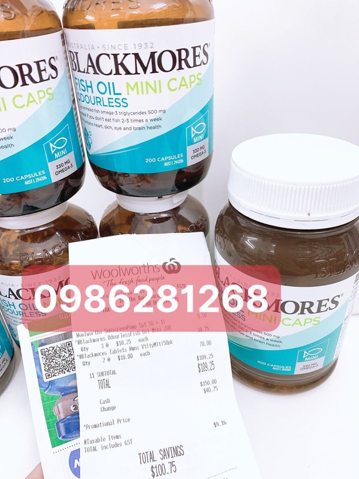 Dầu cá Omega Mini Double Concentrate 400 viên Khử mùi của Úc