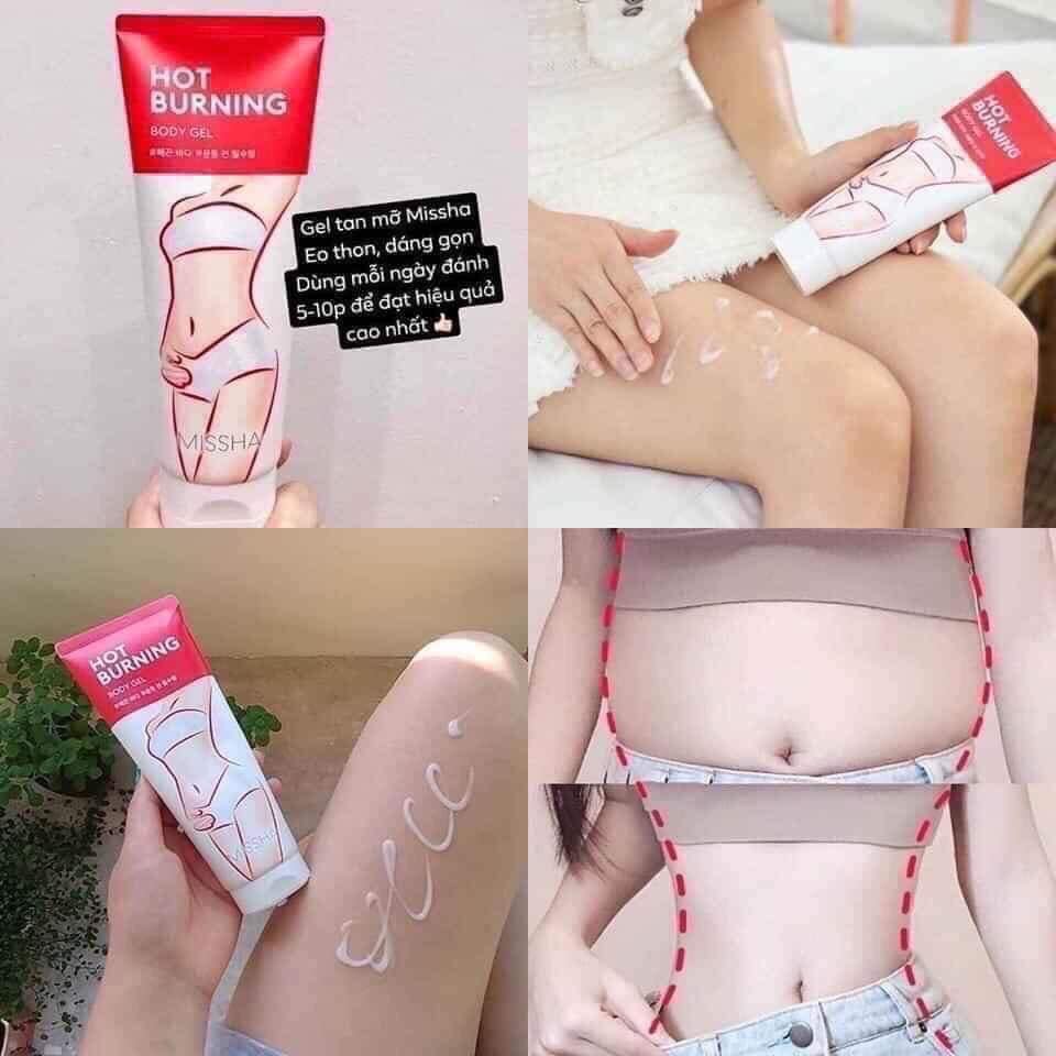 Gel Tan Mỡ Missha Săn Chắc Da, Tạo Dáng Thon Gọn 200ml Hot Burning Body Gel