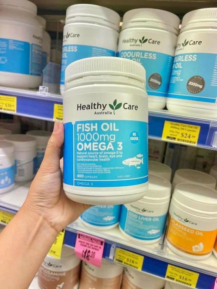 Dầu Cá Omega 3 Healthy Care Fish Oil 1000mg Của Úc, 400 viên