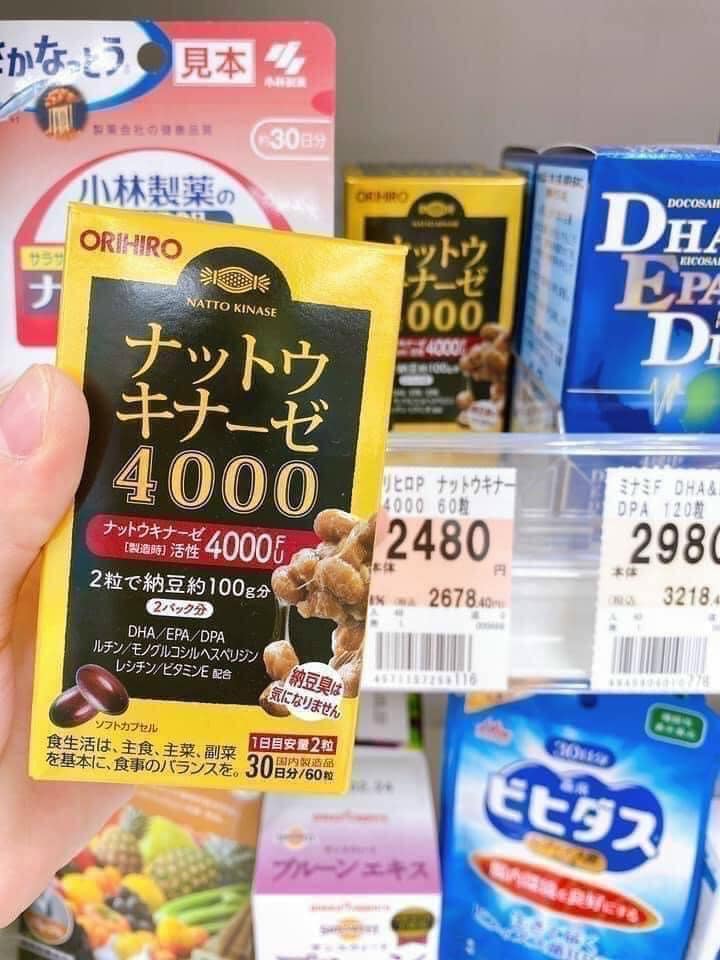 Viên Uống Chống Đột Quỵ Orihiro Nattokinase 4000FU Nhật Bản ( hộp 120 viên)