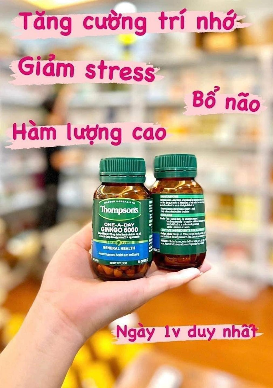 Viên tuần hoàn máu não Thompson’s Ginkgo 6000mg 60 viên