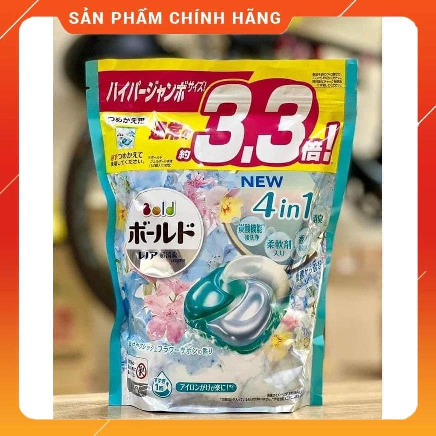 Viên giặt xả quần áo bold gelball 4D 17v 31v 39v Nhật Bản