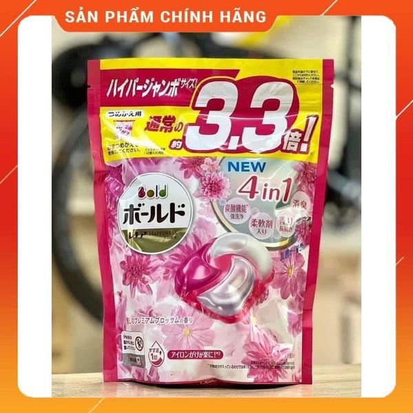 Viên giặt xả quần áo bold gelball 4D 17v 31v 39v Nhật Bản