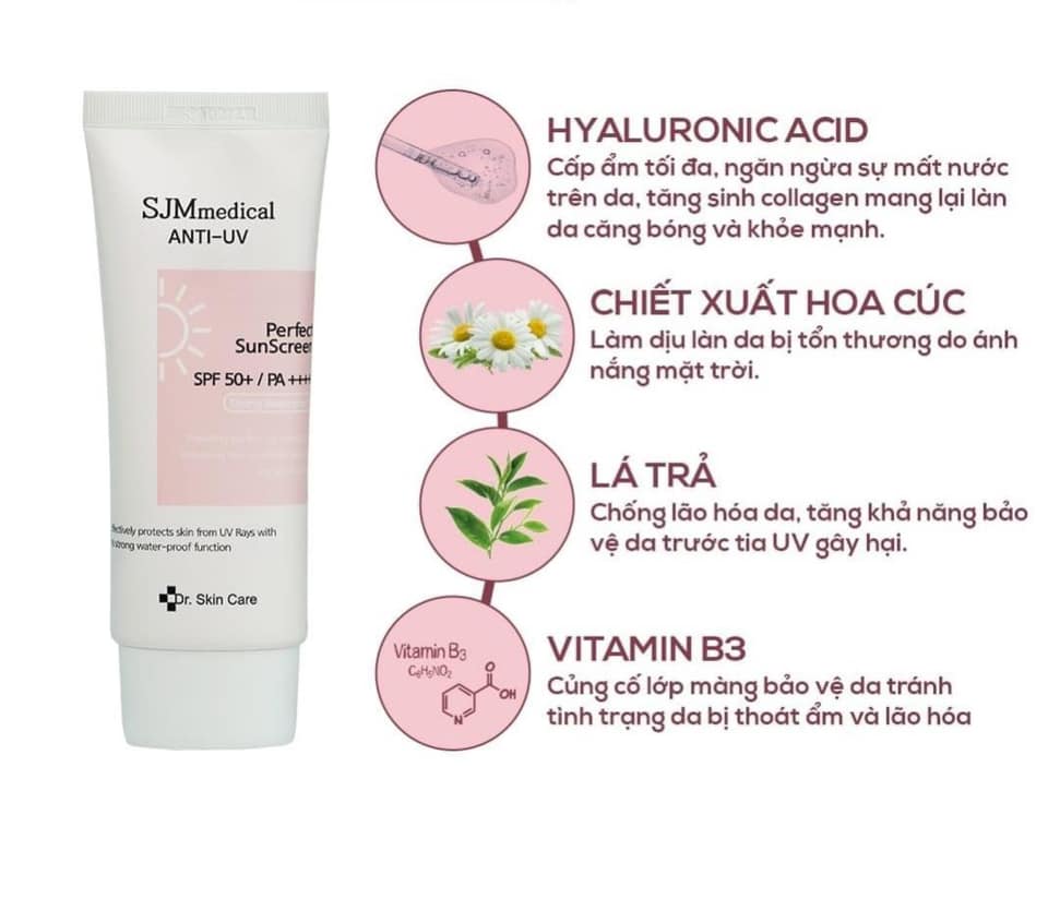 Kem Chống Nắng SJM Medical Anti-UV Perfect Sunscreen SPF50+ PA++++