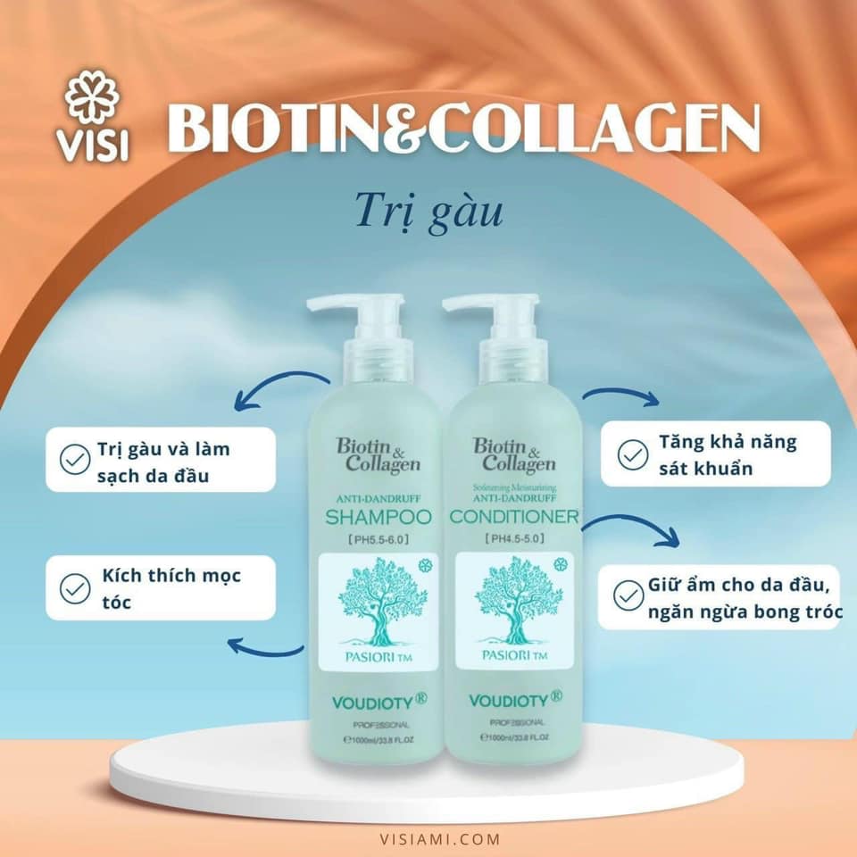Set dầu gội xả Biotin & Collagen 500ml & 1000ml