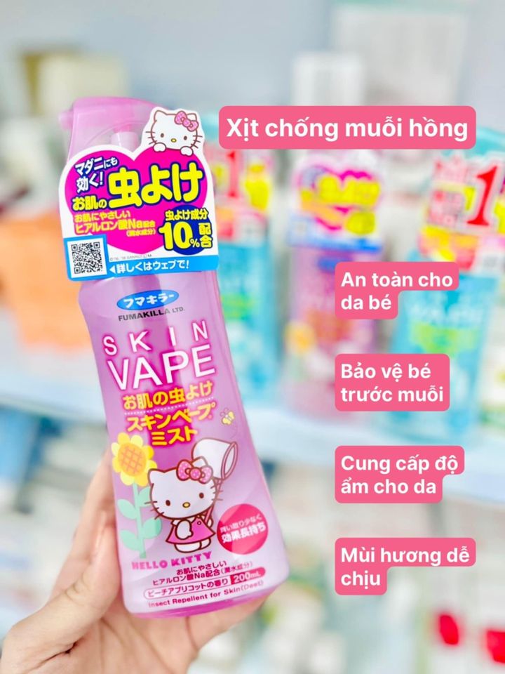Xịt Muỗi Và Côn Trùng Nhật Bản Skin Vape Hello Kitty