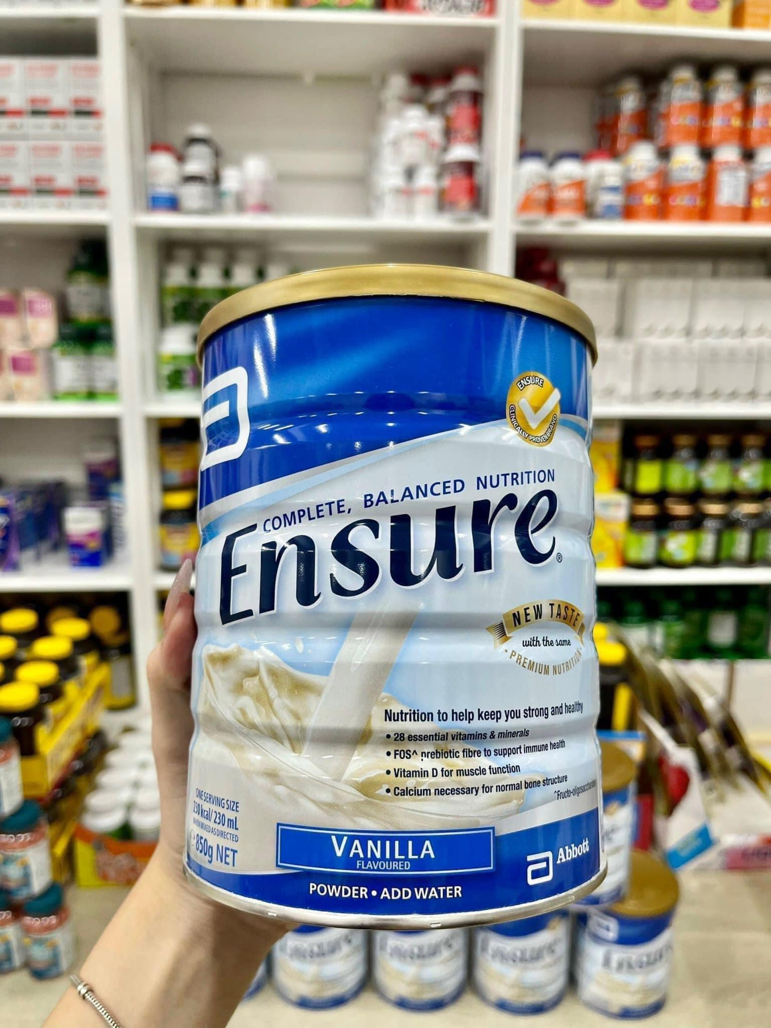 Sữa bột Ensure Úc vị vani 850gr