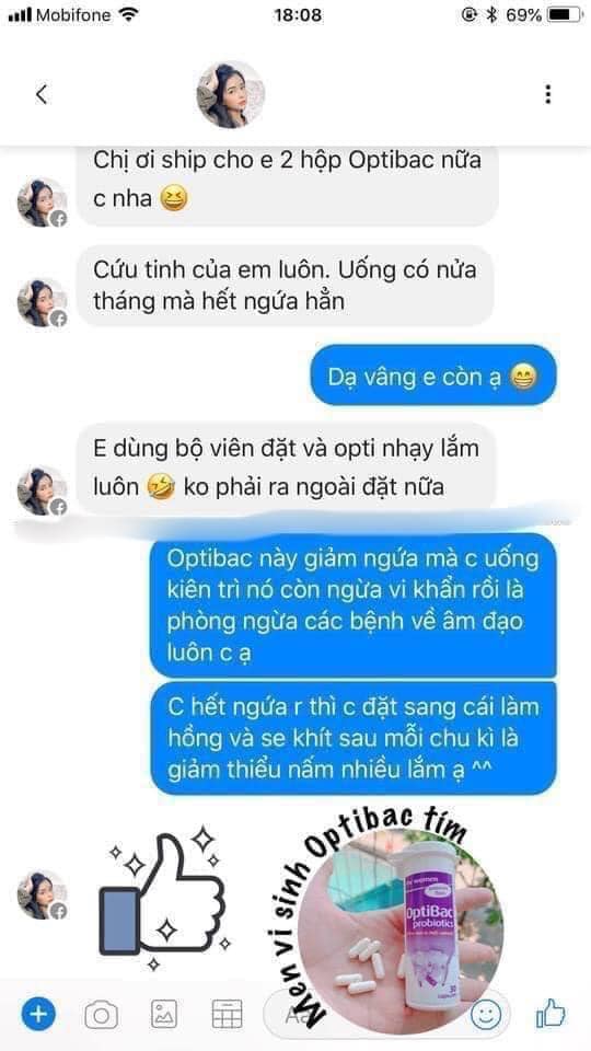 Men Vi Sinh Optibac Probiotics Tím Cho Phụ Nữ Của Anh