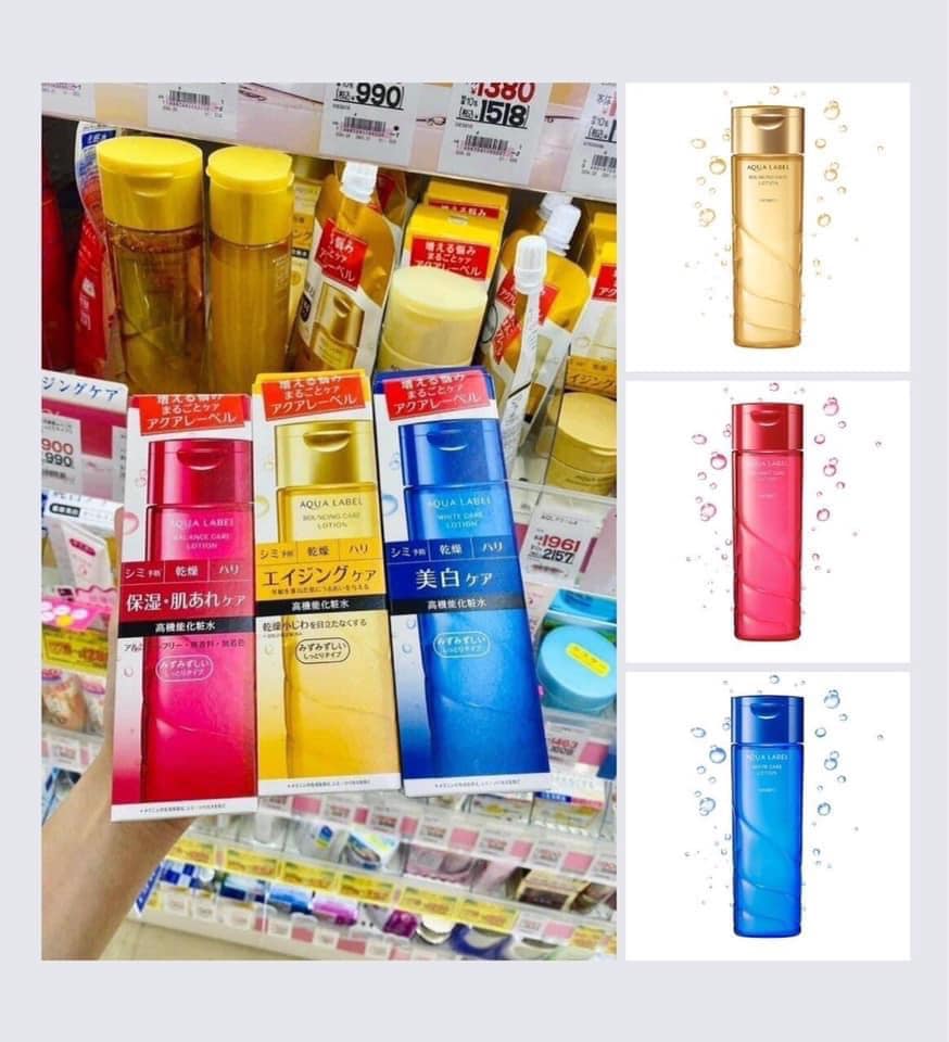 Nước hoa hồng Shiseido Aqualabel Lotion màu xanh, đỏ, vàng 200ml