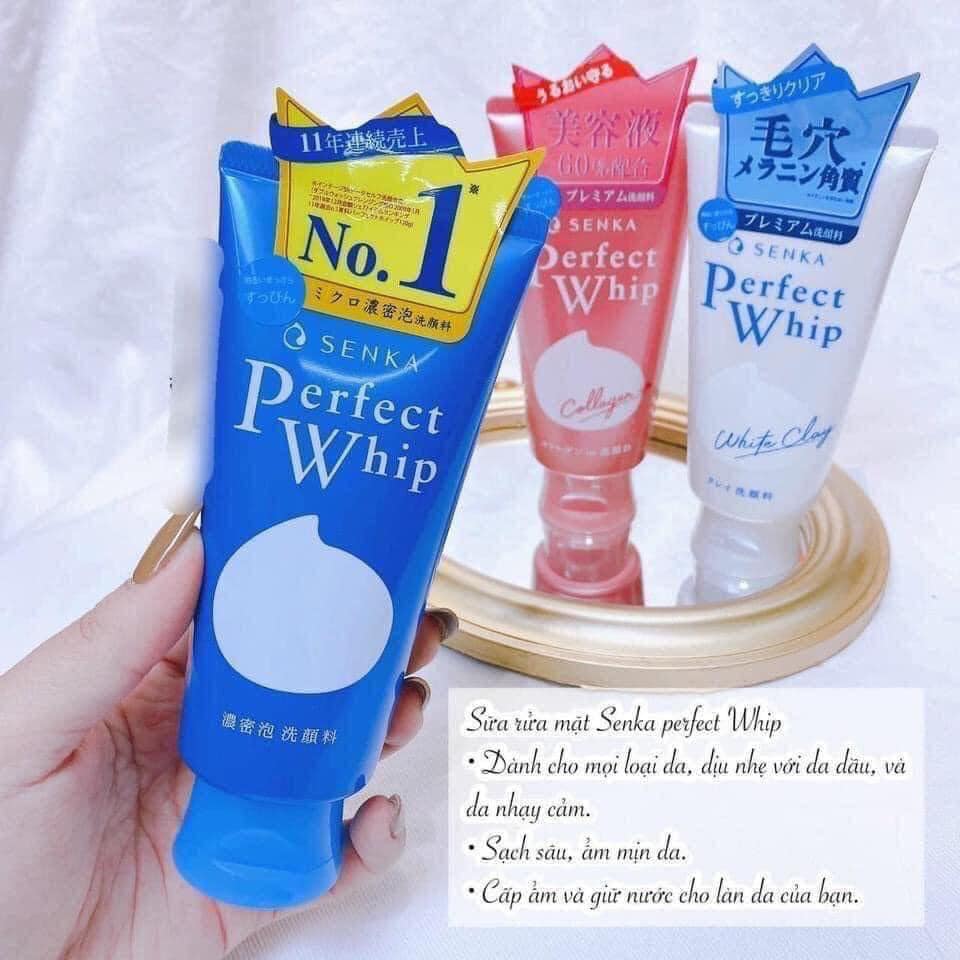 Sữa Rửa Mặt Senka Tạo Bọt Chiết Xuất Tơ Tằm Trắng 120g Perfect Whip Facial Foam Wash