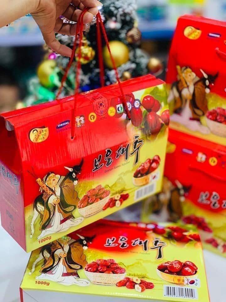 Táo Đỏ Hàn Quốc Sấy Khô Nguyên Quả hộp 1kg