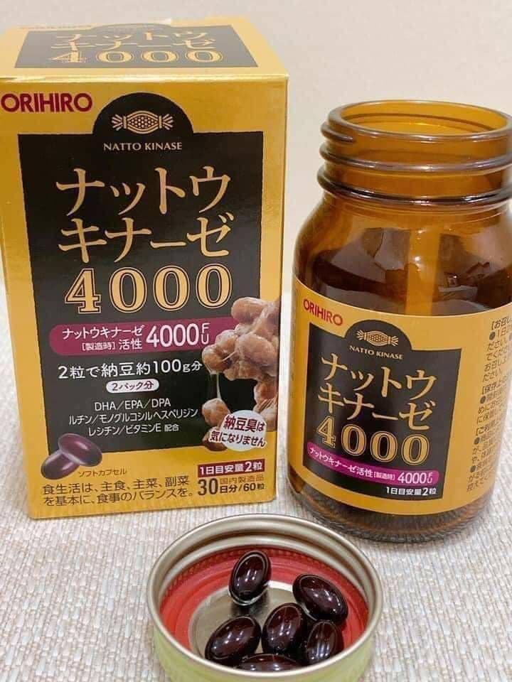 Viên Uống Chống Đột Quỵ Orihiro Nattokinase 4000FU Nhật Bản ( hộp 120 viên)