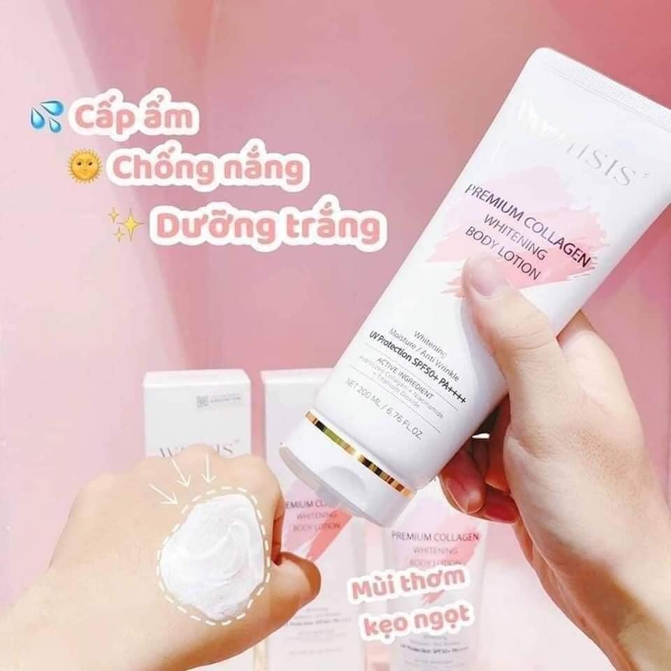 Kem Dưỡng Thể Trắng Da Chống Nắng WHISIS Premium Collagen Whitening Body Lotion 200ml