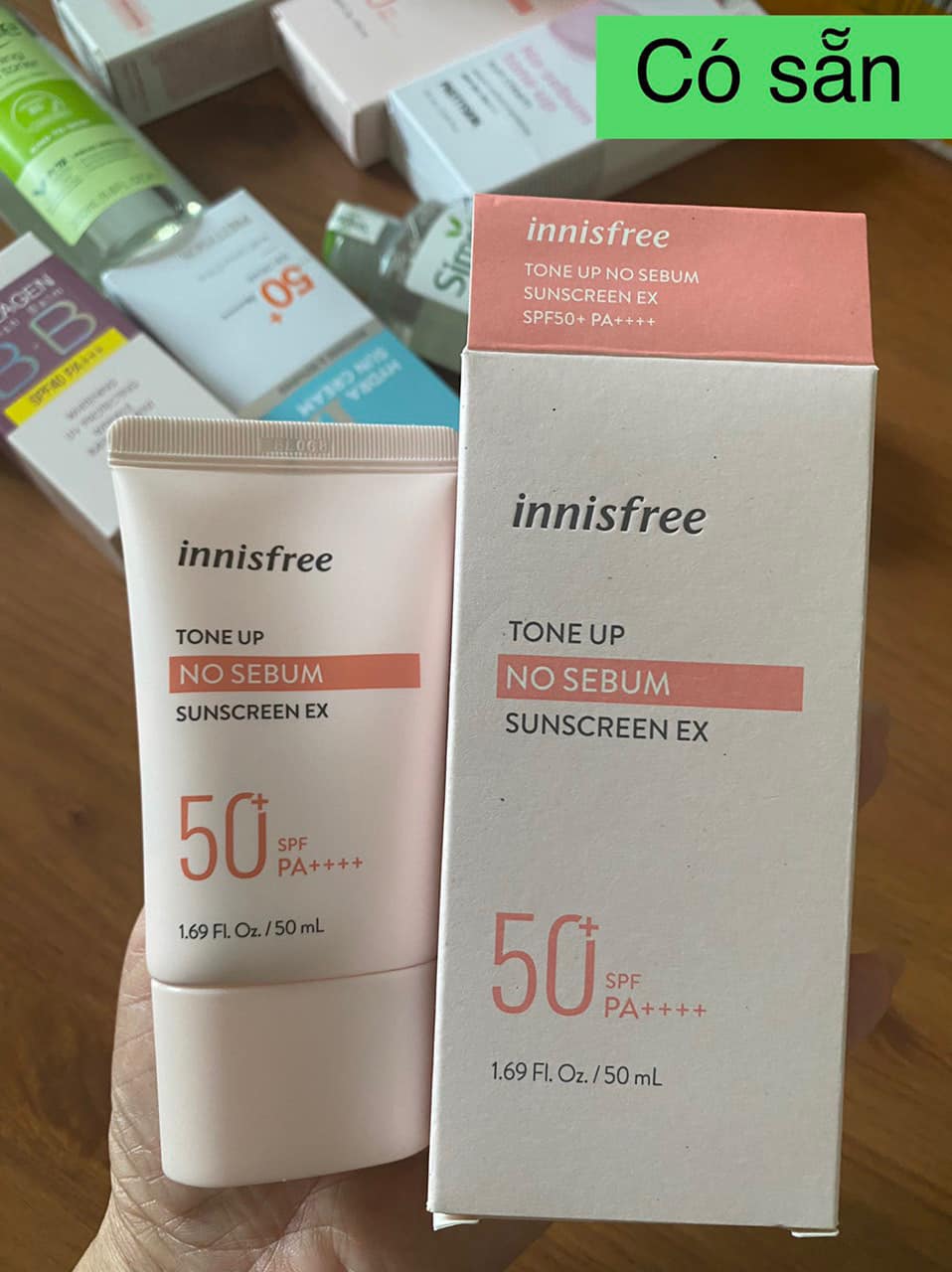 Chống nắng innisfree tone up hồng Hàn Quốc