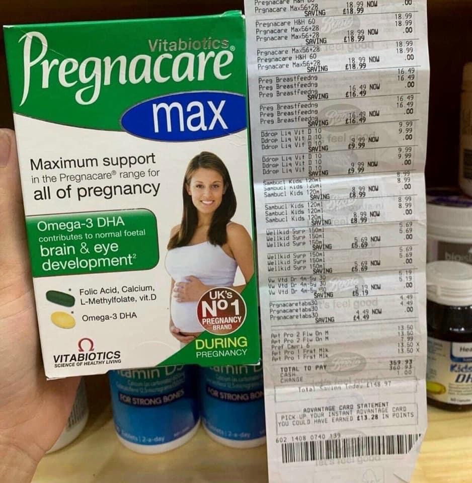 Vitamin bầu Pregnacare max Anh