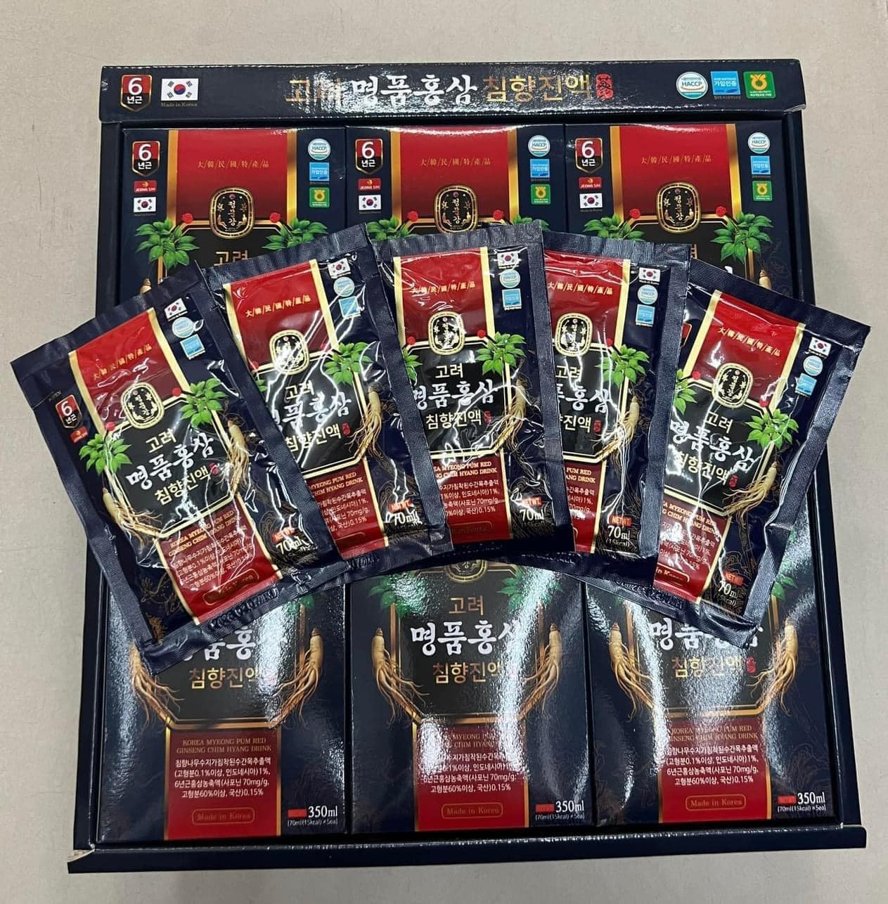 Nước uống hồng sâm núi trầm hương Hàn Quốc - Korea Myeong Pum Red Ginseng Chim hyang Drink