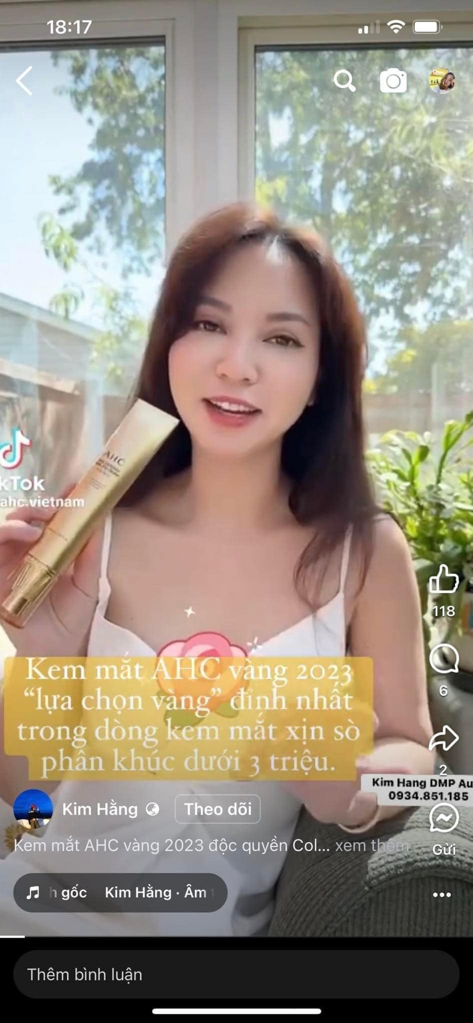 Kem mắt AHC vàng full 40ml