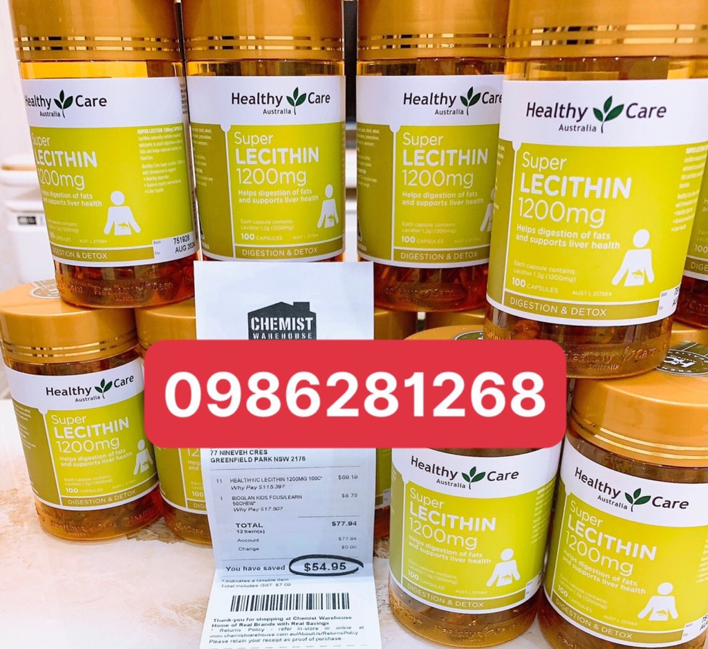 Mầm Đậu Nành Healthy Care Super Lecithin 1200mg Của Úc 100 Viên