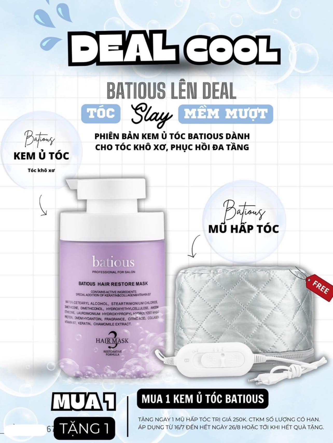 Kem ủ tóc Batious