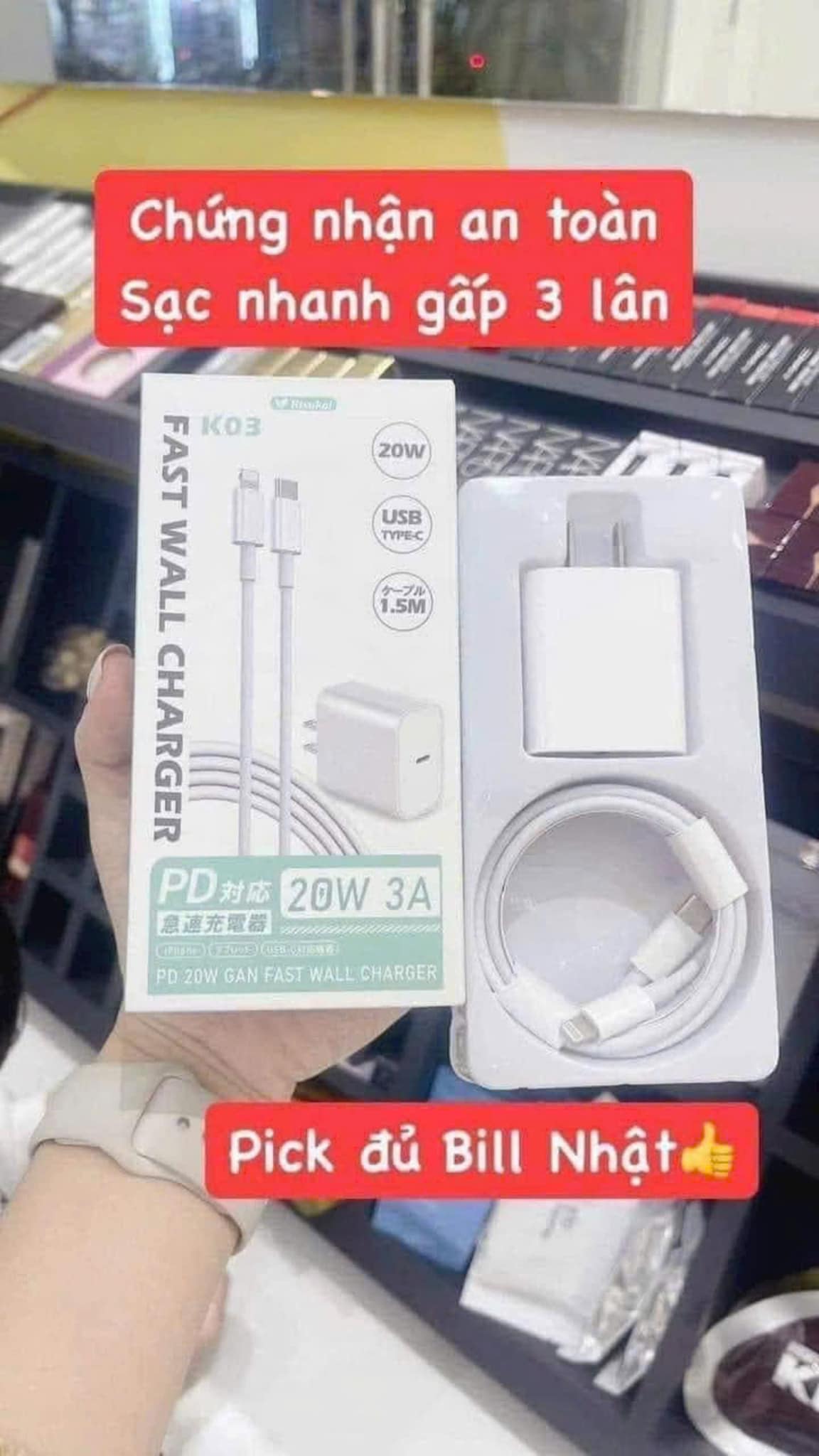 Bộ sạc nhanh iPhone 20W Nhật Bản
