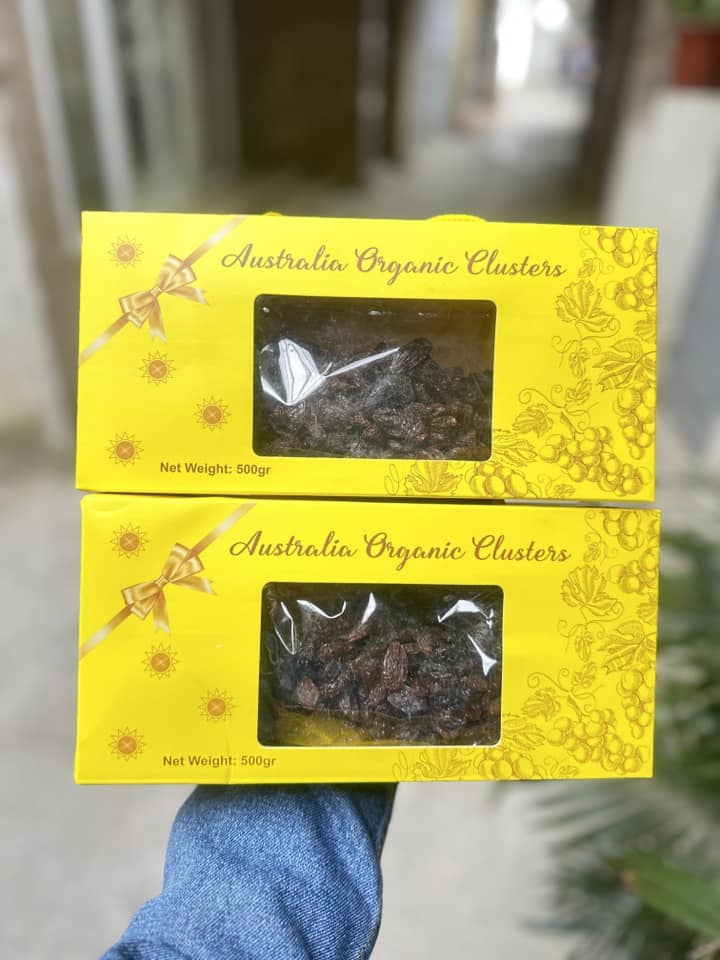 Nho khô Úc quả rời ko cành Sumuca hộp 500gr