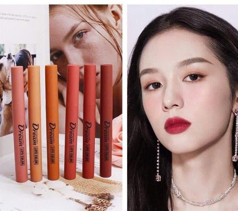 Set Son Thỏi 6 Cây Son Thái Lan Sweet Dream Hengfang Refreshing Matte Color Siêu Lì Mịn Môi Cực Hot.